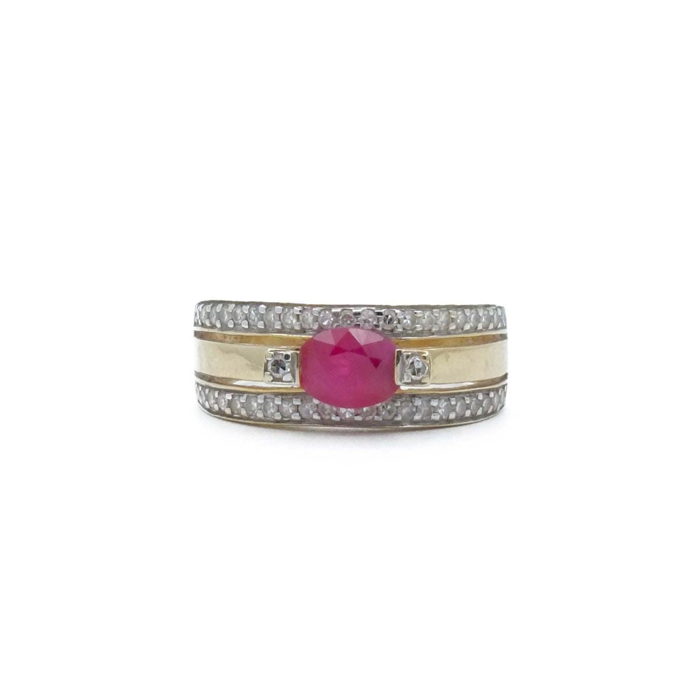 Bague bandeau rubis
