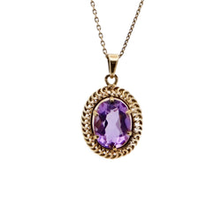 Pendentif améthyste ovale