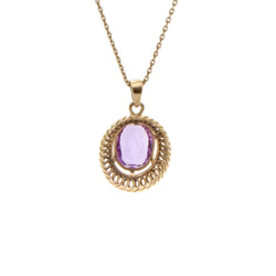 Pendentif améthyste ovale