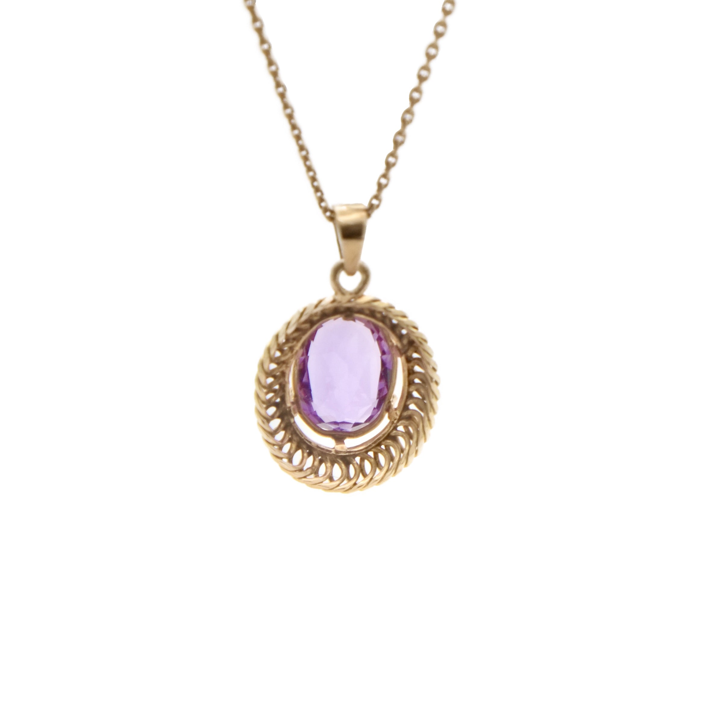 Pendentif améthyste ovale