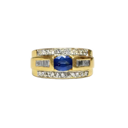 Bague bandeau saphir