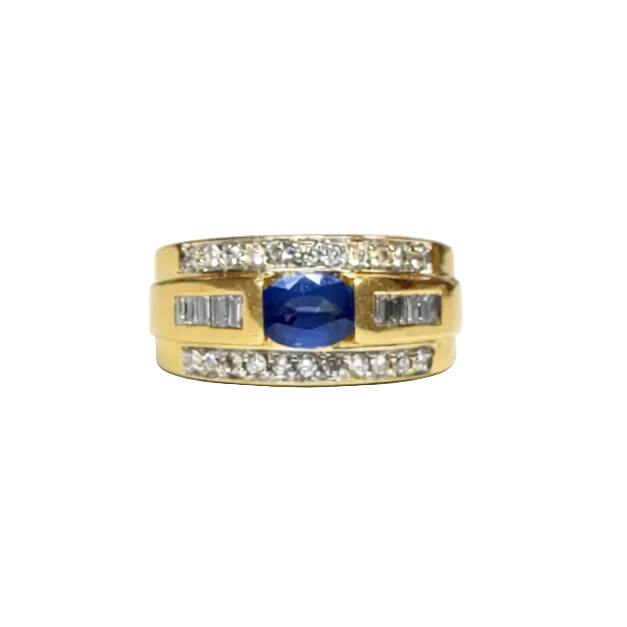 Bague bandeau saphir