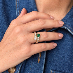 Bague toi et moi émeraude