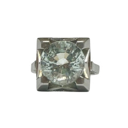 Bague en platine et aigue-marine