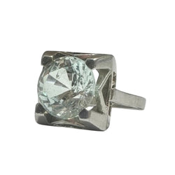 Bague en platine et aigue-marine