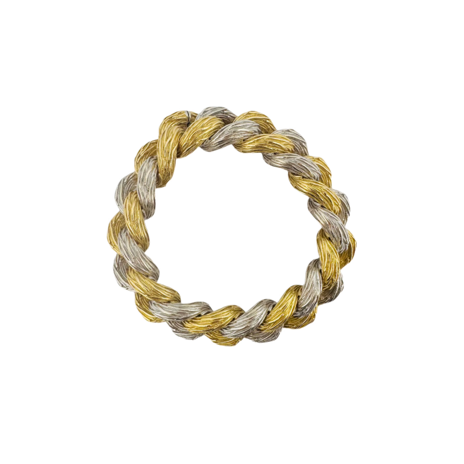 Bracelet souple VAN CLEEF & ARPELS en or jaune et or blanc