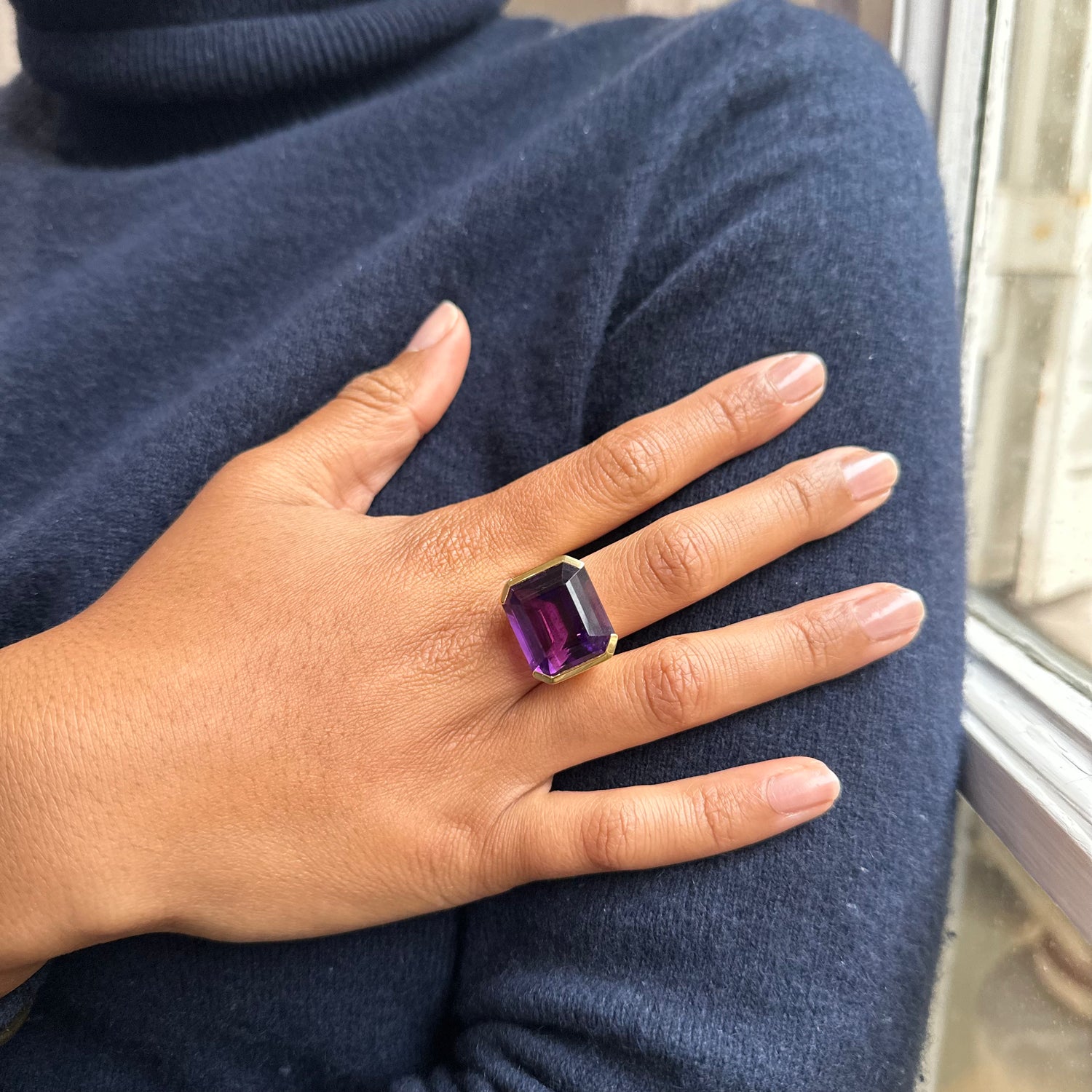 Bague Cocktail BOUCHERON en or jaune et améthyste