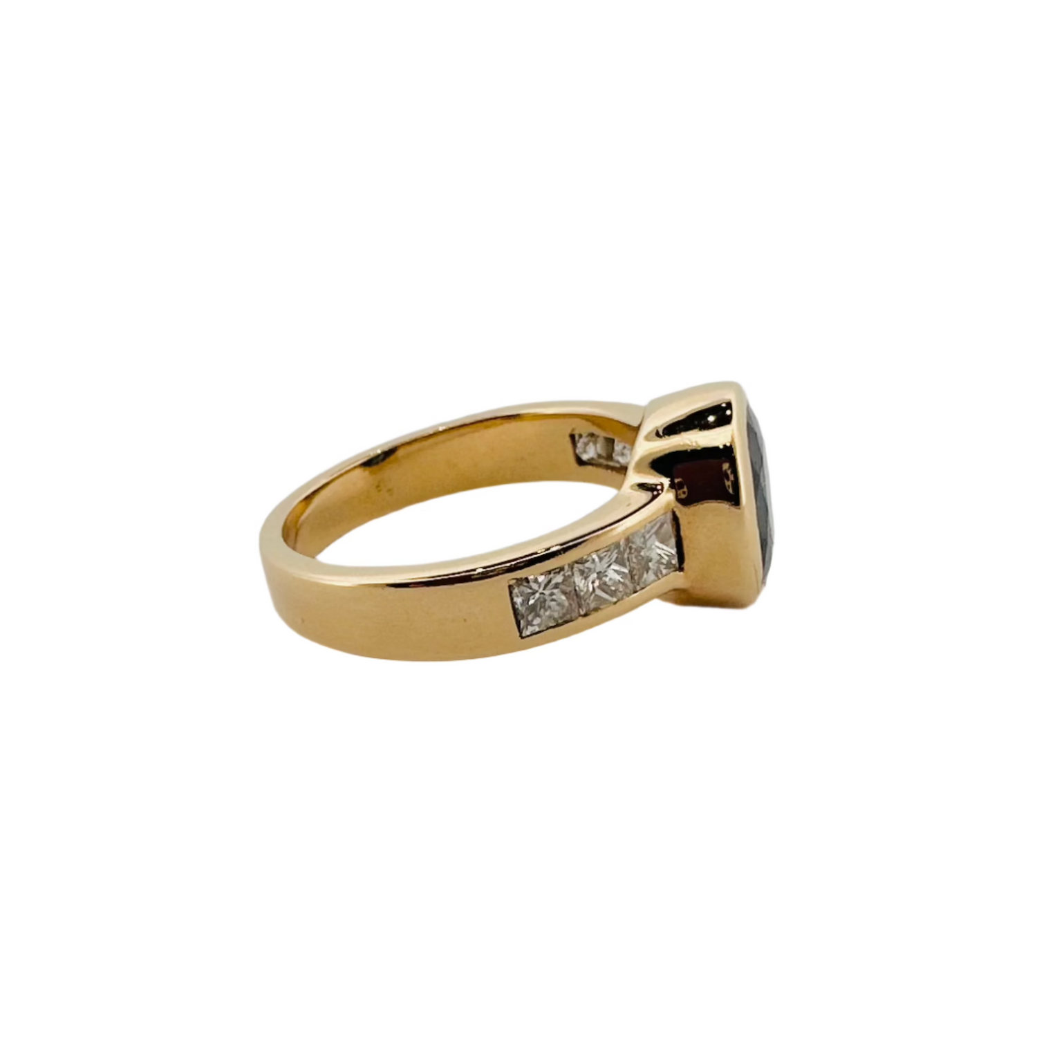 Bague Jonc en or jaune saphir et diamants