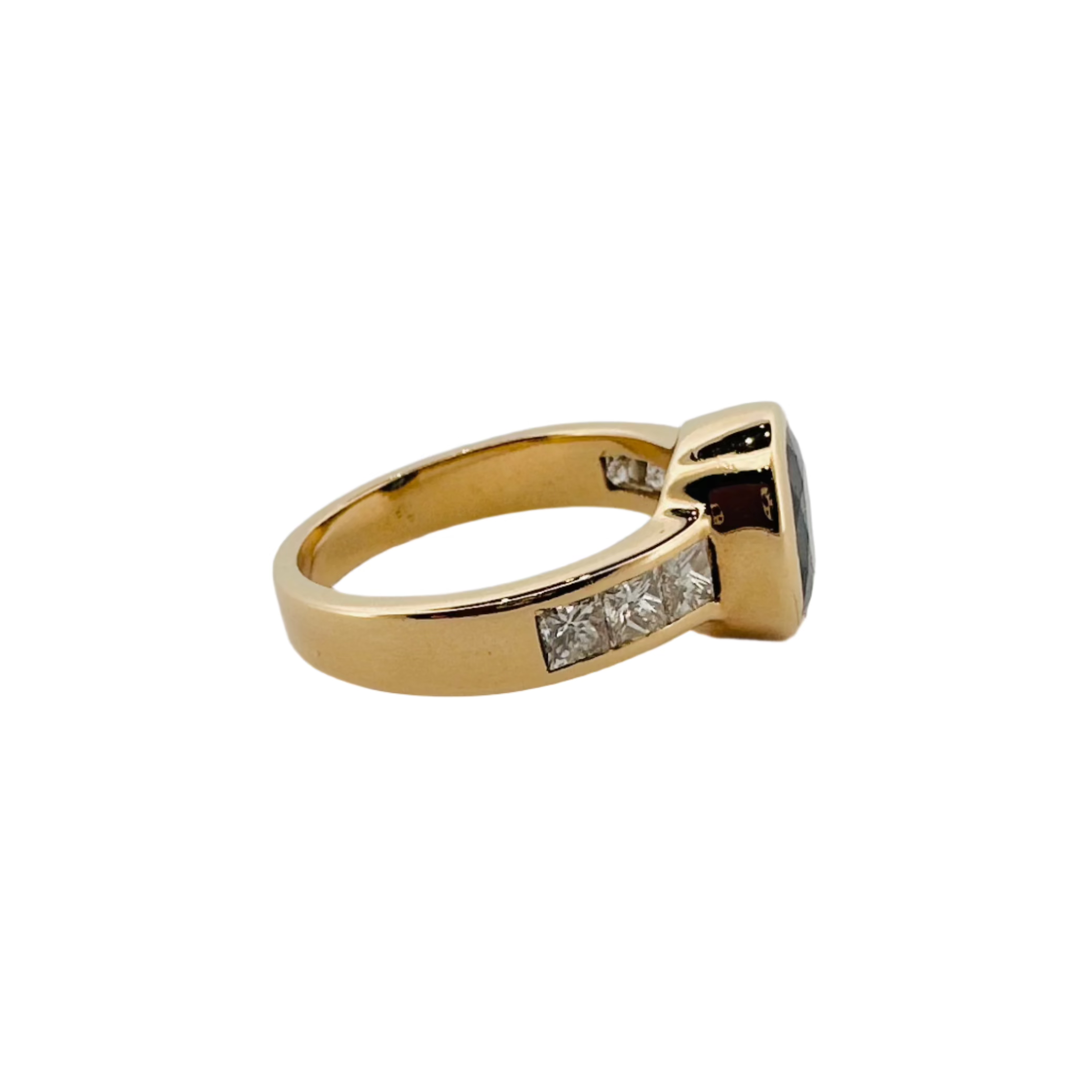 Bague Jonc en or jaune saphir et diamants
