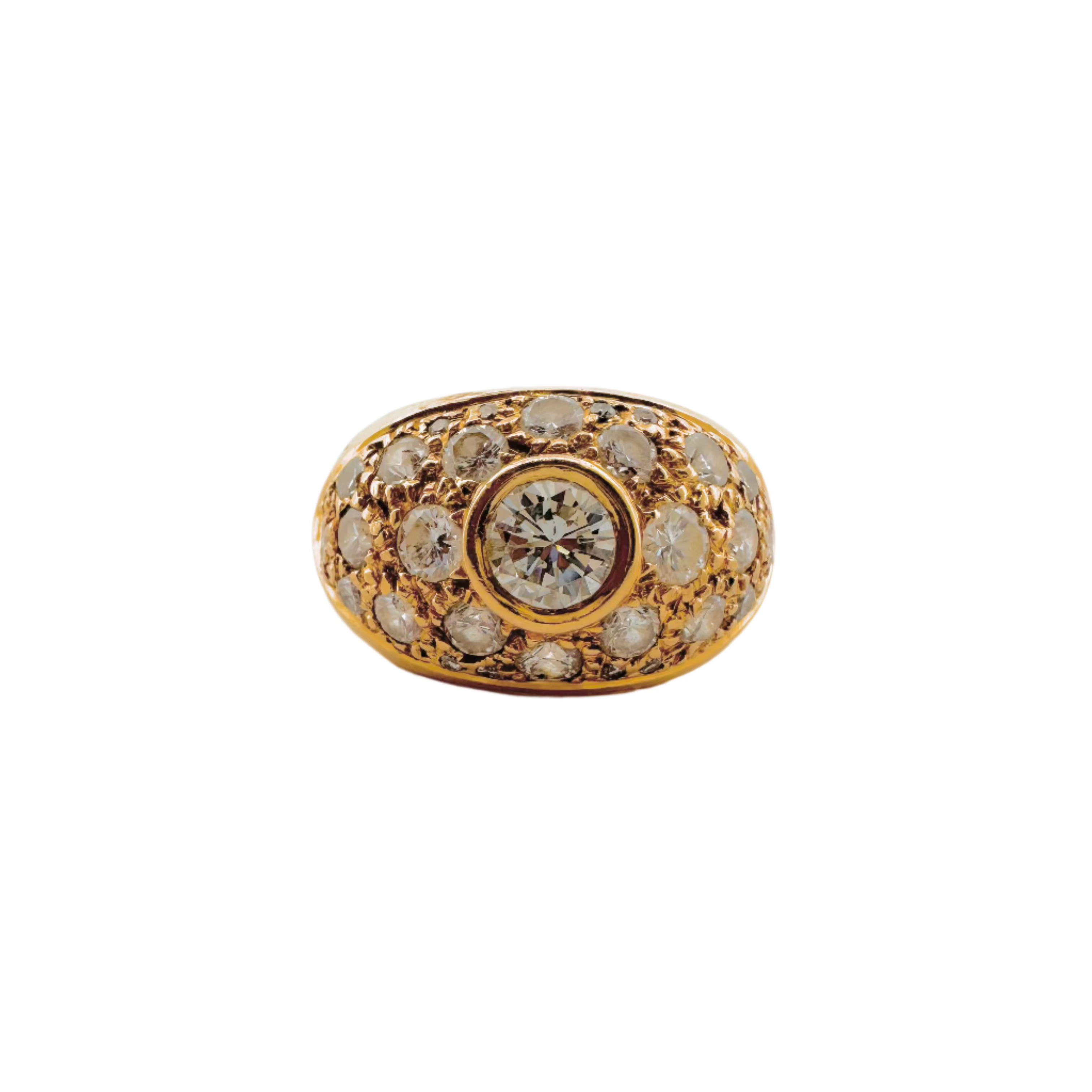 Bague Jonc en or jaune et diamants