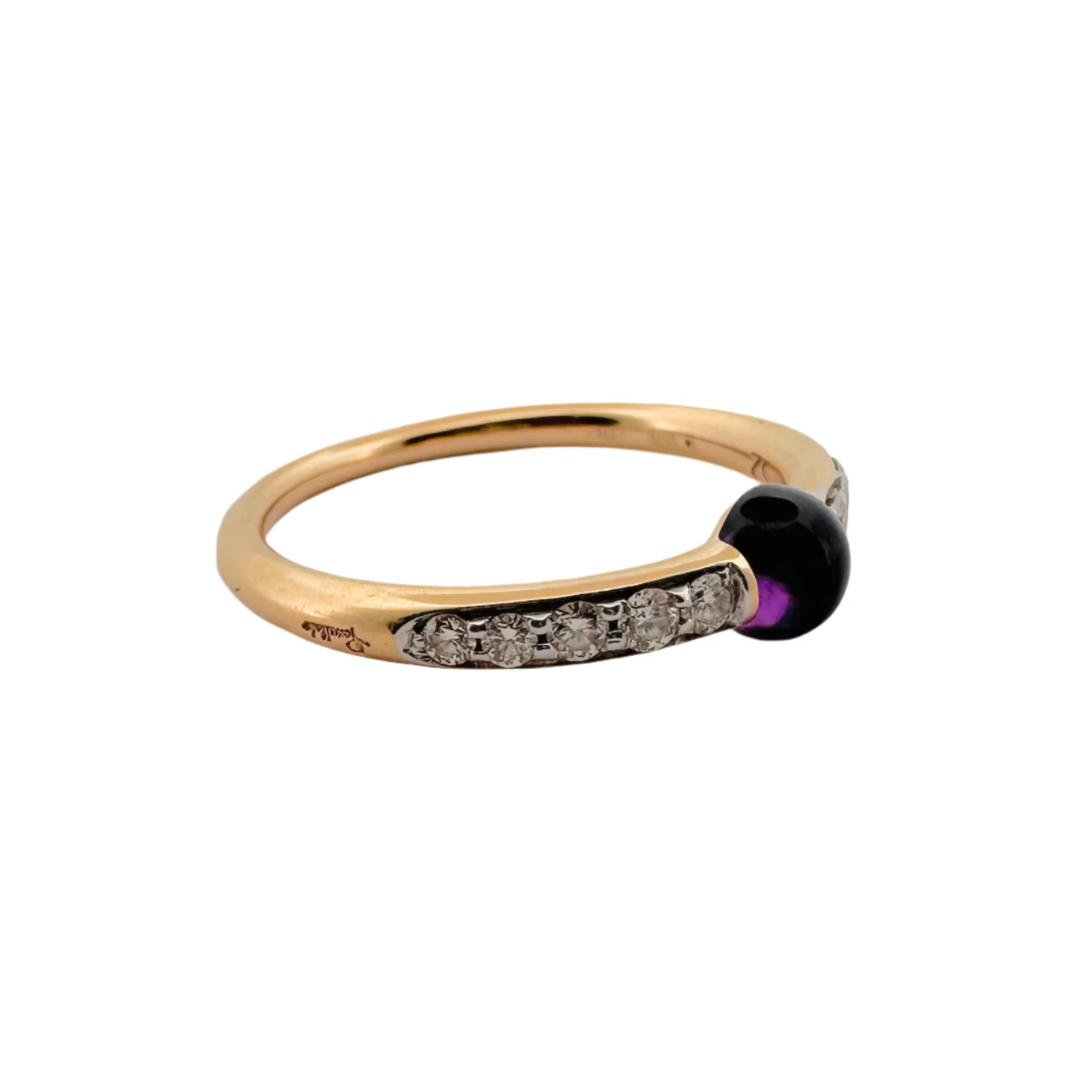 Bague POMELLATO en or rose, améthyste et diamants