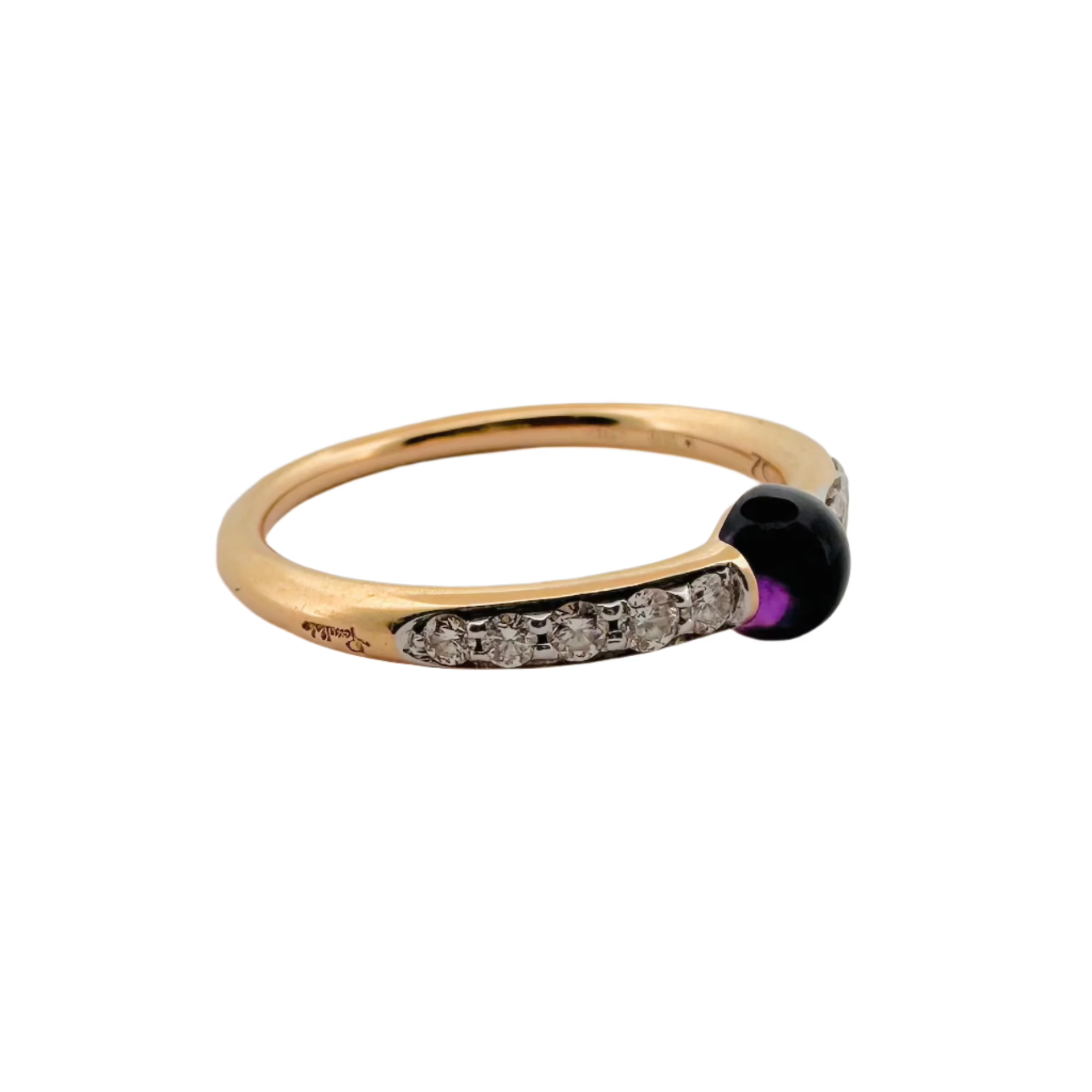 Bague POMELLATO en or rose, améthyste et diamants