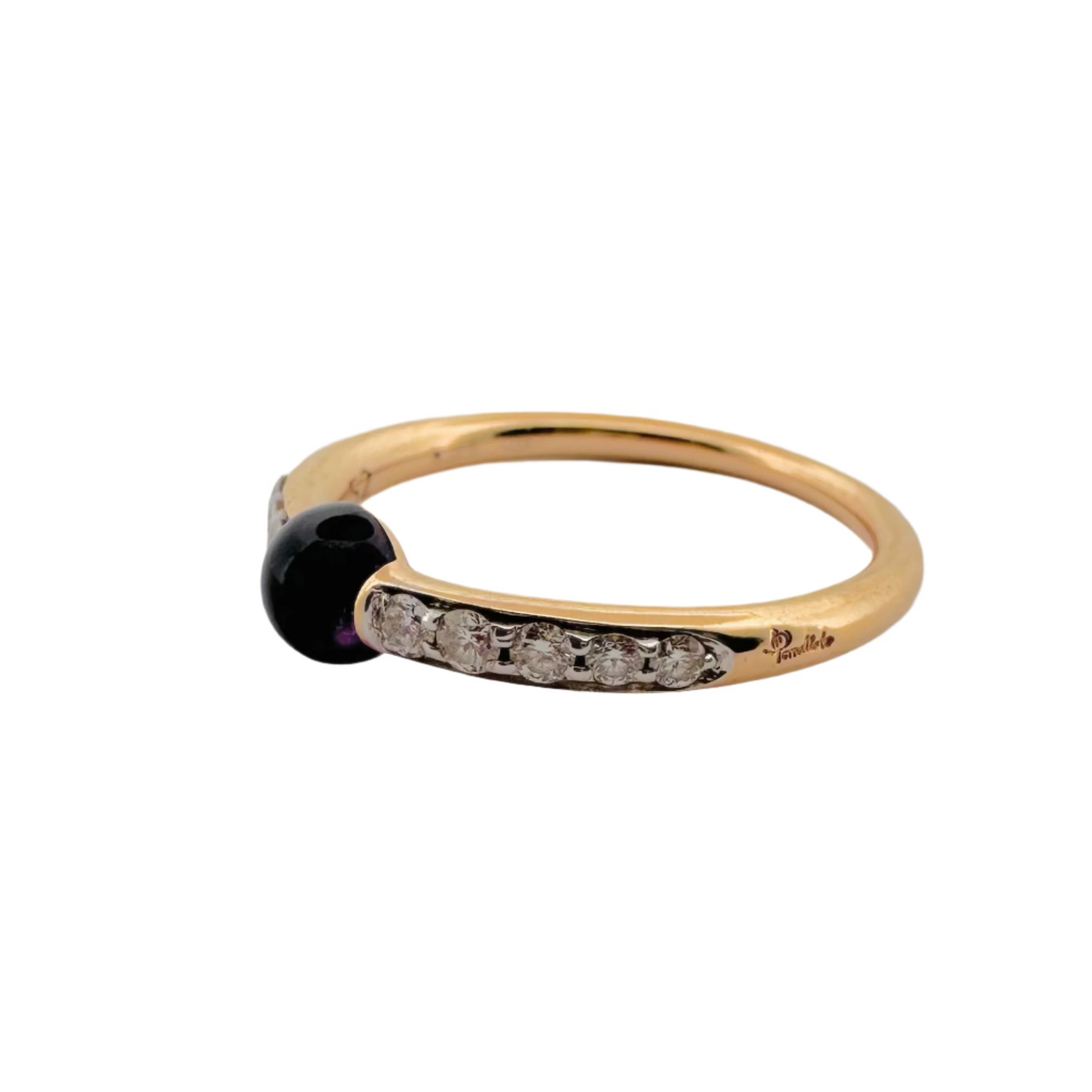 Bague POMELLATO en or rose, améthyste et diamants