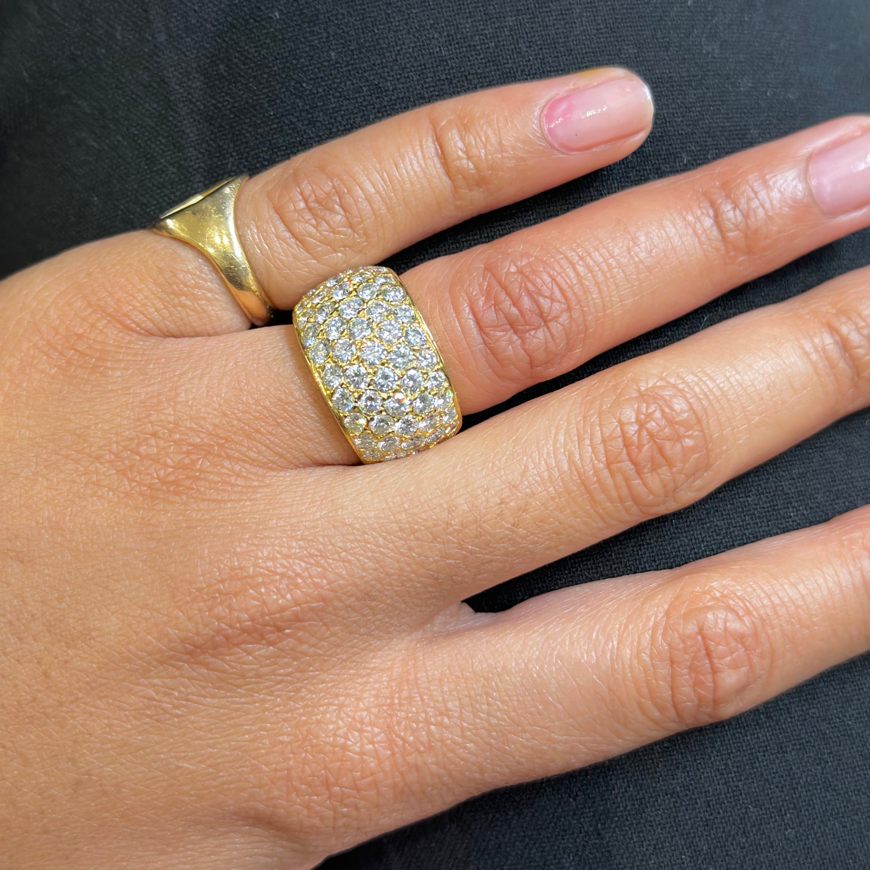 Bague Bandeau en or jaune et diamants