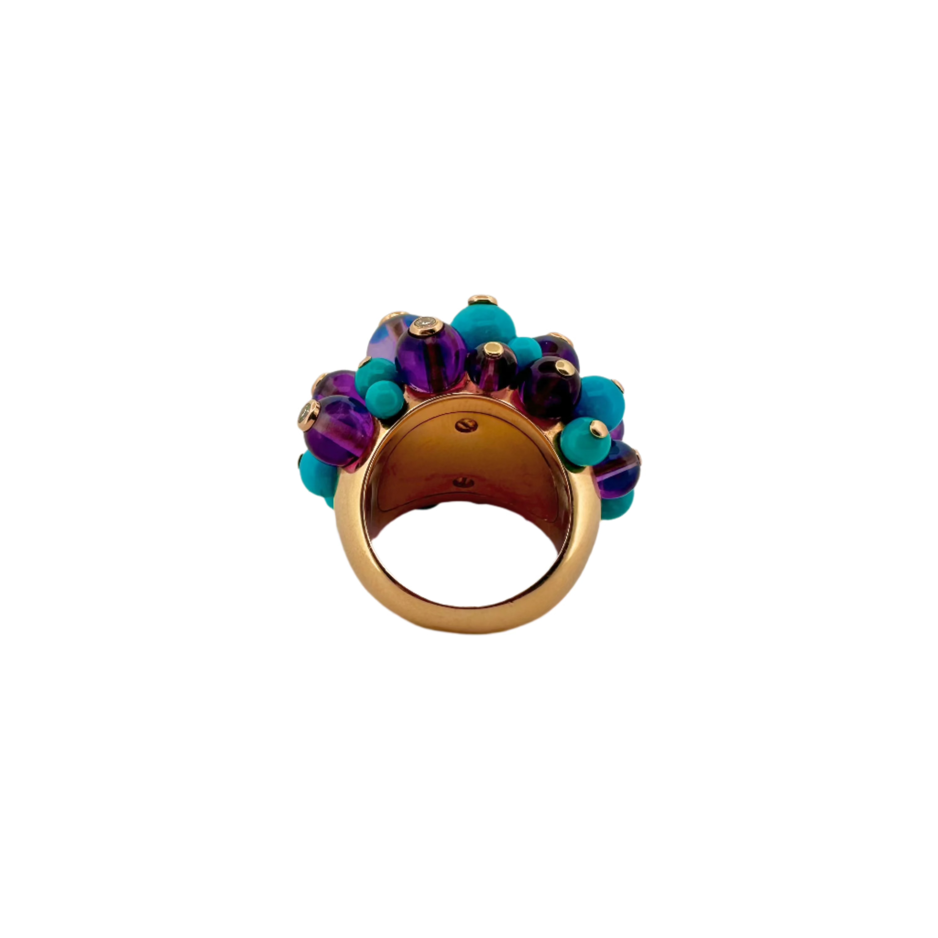 Bague CARTIER "Délices de Goa" en or jaune, turquoises, améthystes et diamants