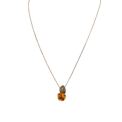 Collier CHANEL Camélia aquatique en or jaune, citrine et diamants