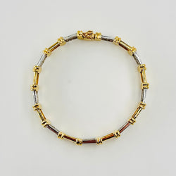 Bracelet en or jaune, or blanc et diamants