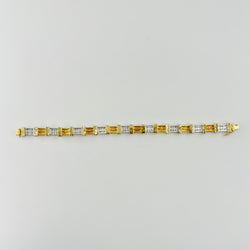 Bracelet en or jaune, or blanc et diamants