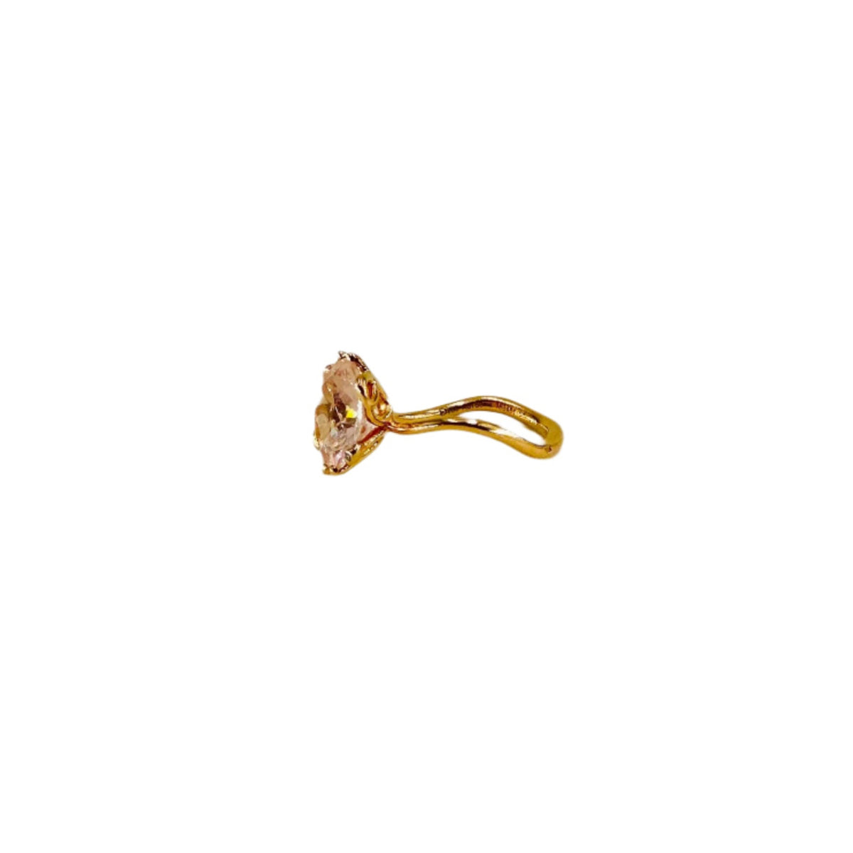 Bague DIOR "Oui" en or rose, morganite et diamants