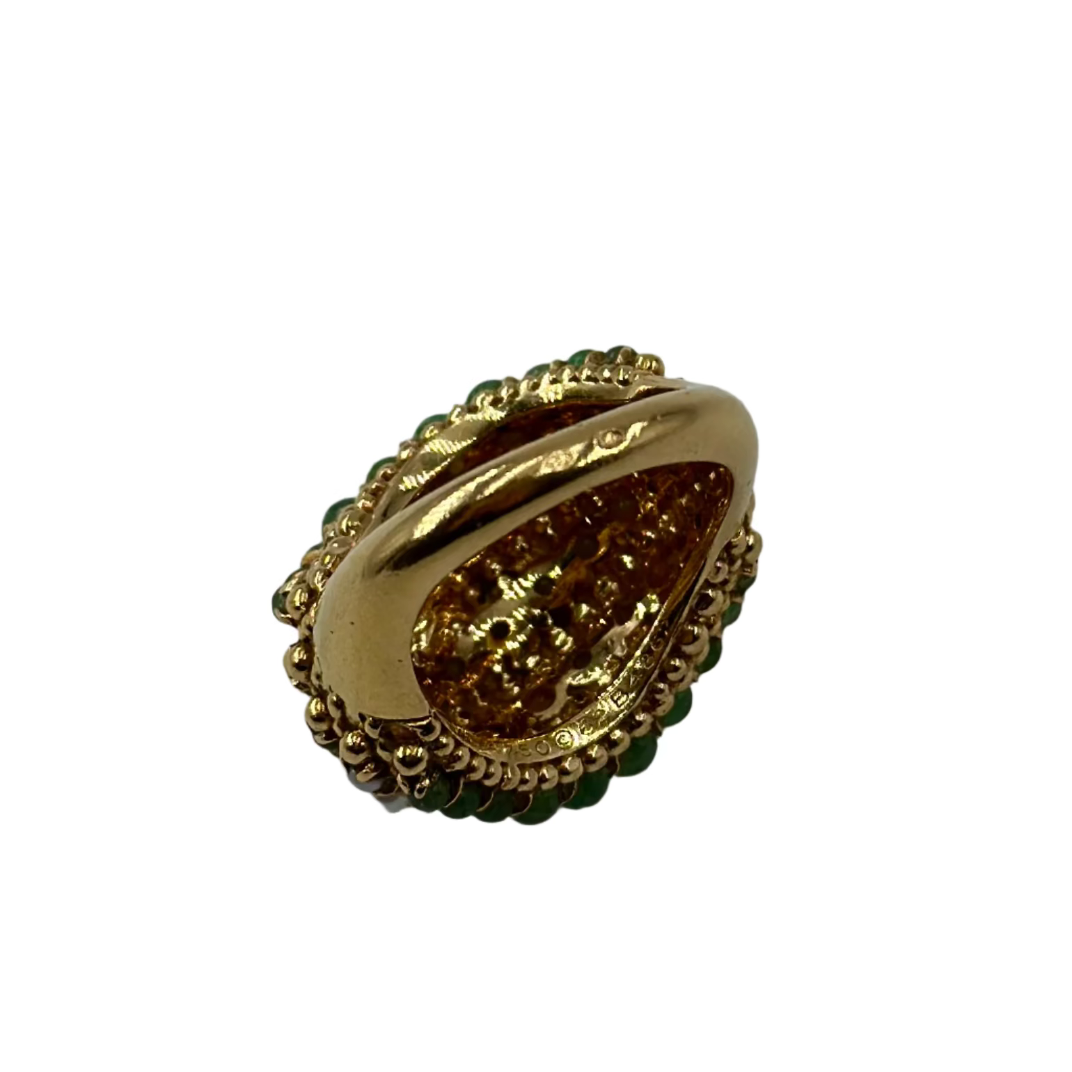Bague Dôme VAN CLEEF & ARPELS Twist en or jaune, chrysoprases et perles