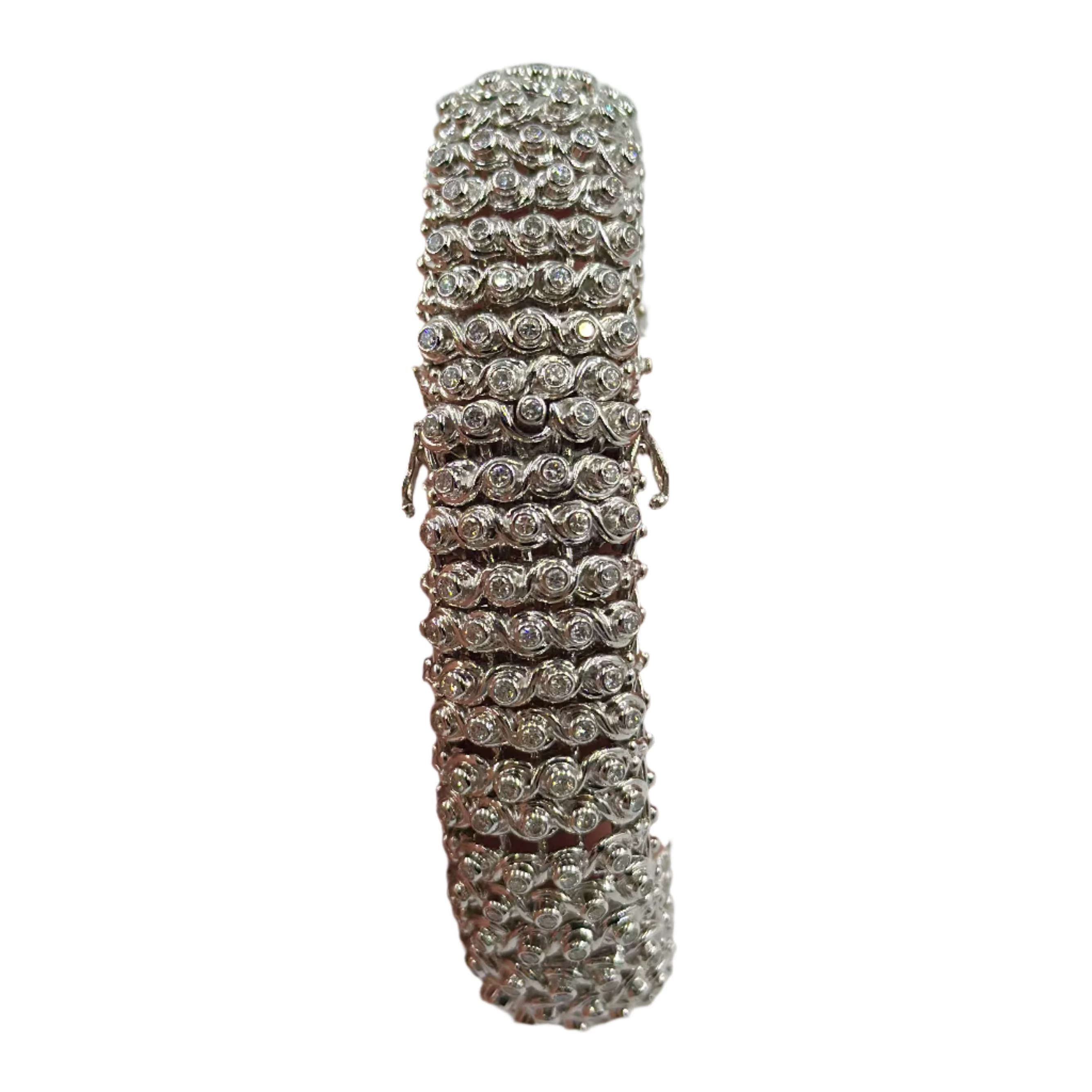 Bracelet Souple en or blanc et diamants