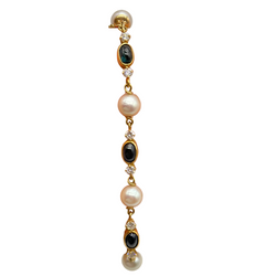 Bracelet Souple en or jaune, perles, saphir et diamants