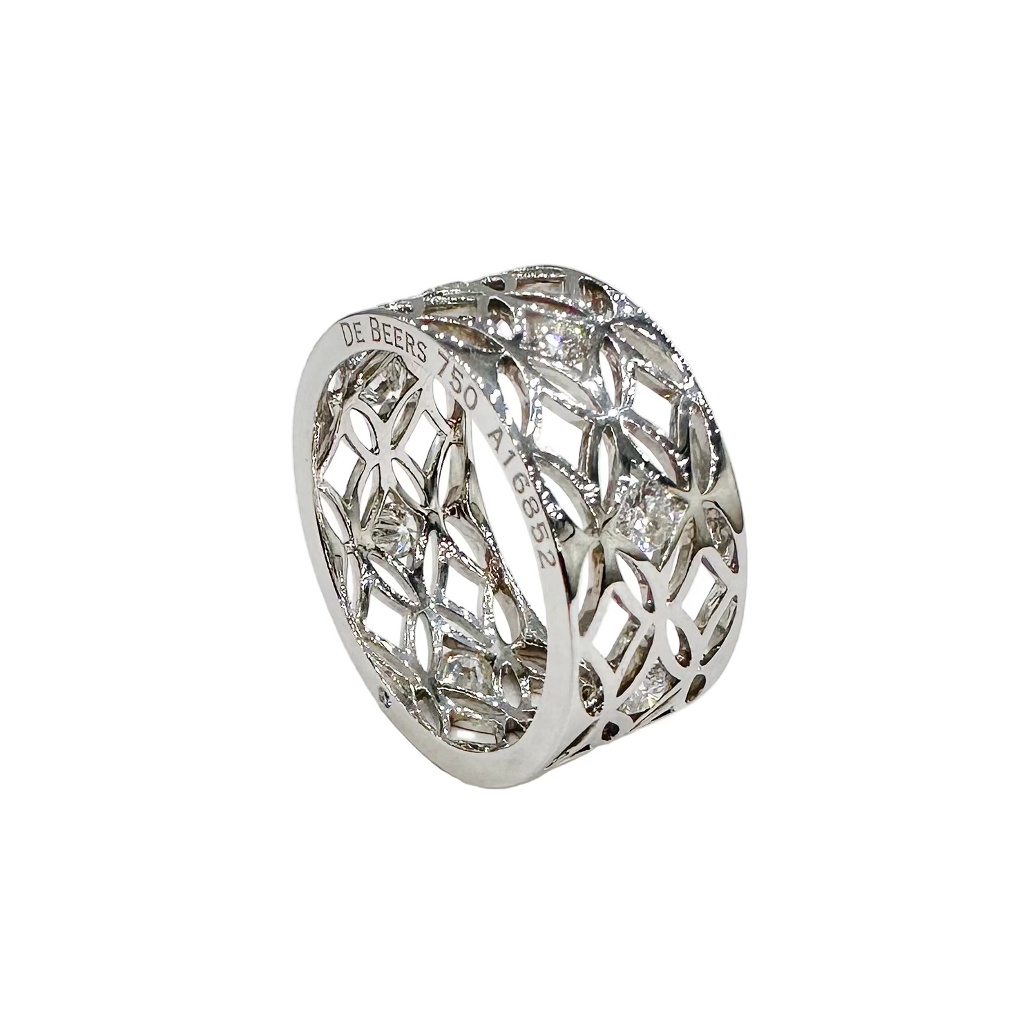 Bague Bandeau DE BEERS Radiance en or blanc et diamants