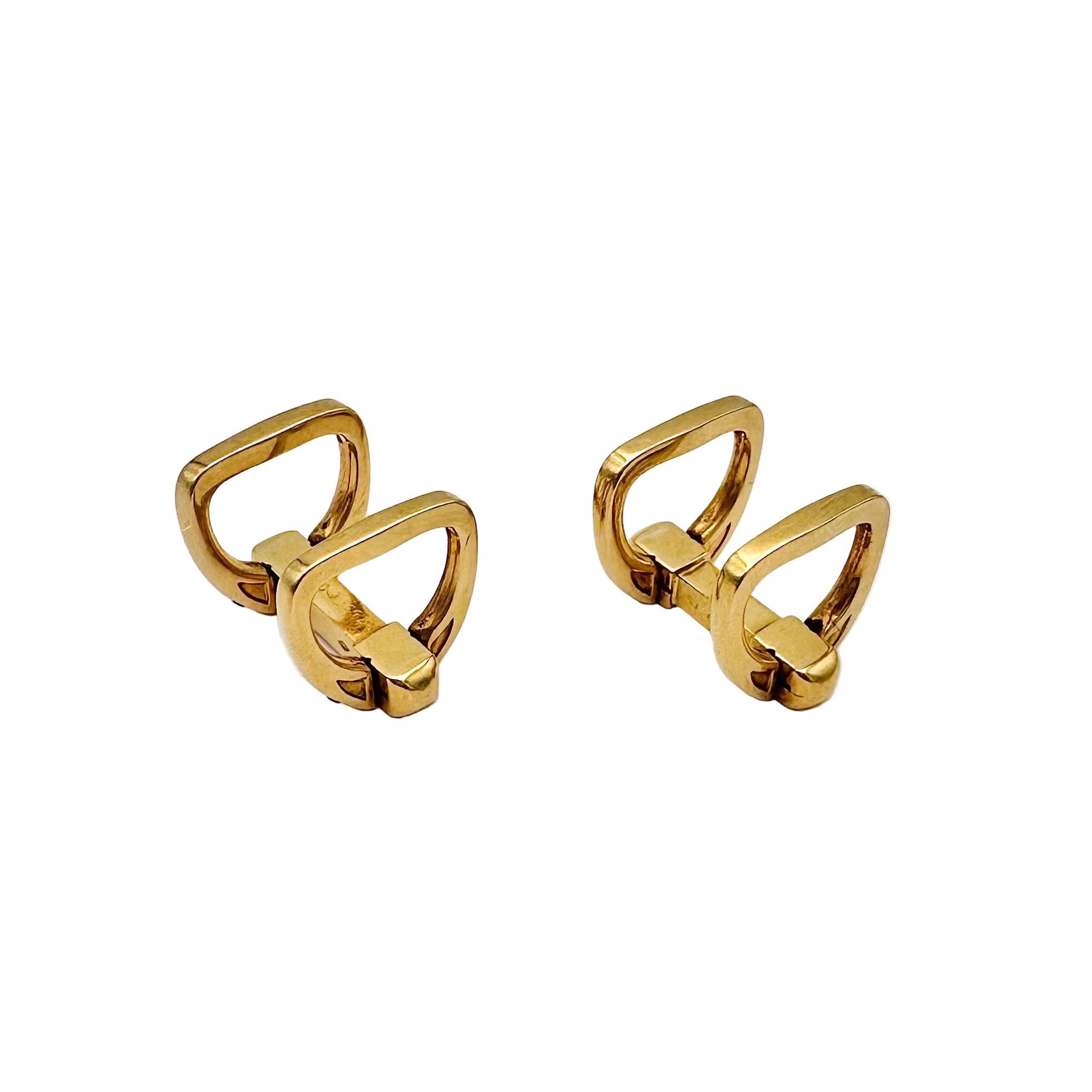 Boutons de manchette HERMÈS "Étrier" en or jaune
