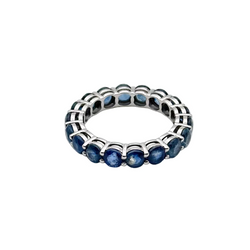 Bague Alliance en or blanc et saphirs