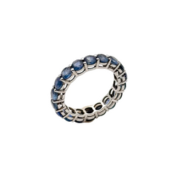 Bague Alliance en or blanc et saphirs