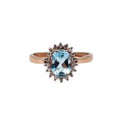 Bague Entourage en or rose et topaze