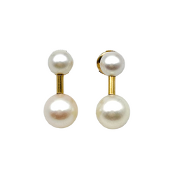 Boucles d'oreilles POIRAY en or jaune et perles