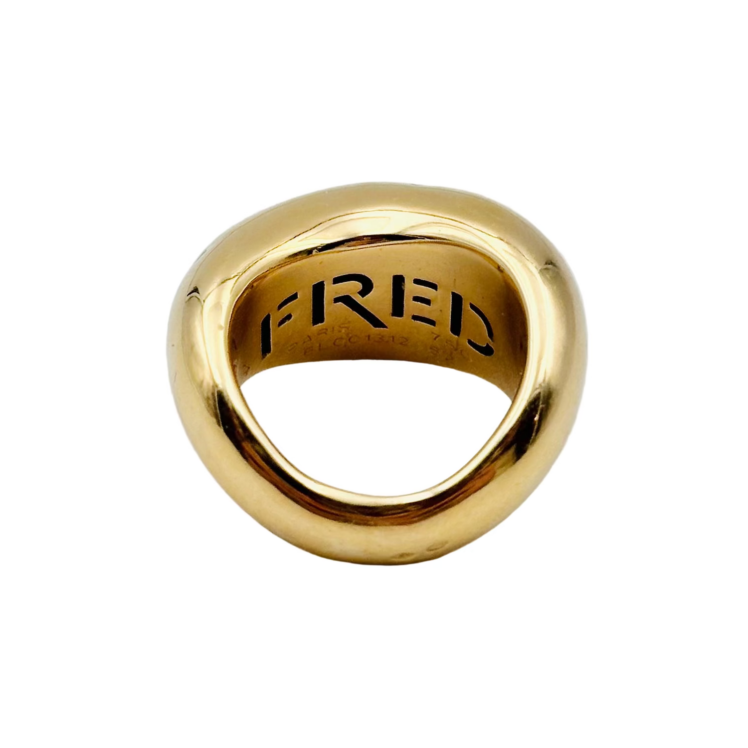 Bague Jonc FRED "Mouvementée" en or jaune et diamants