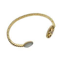 Bracelet Jonc DIOR "Rose des Vents" en or jaune, nacre et diamant
