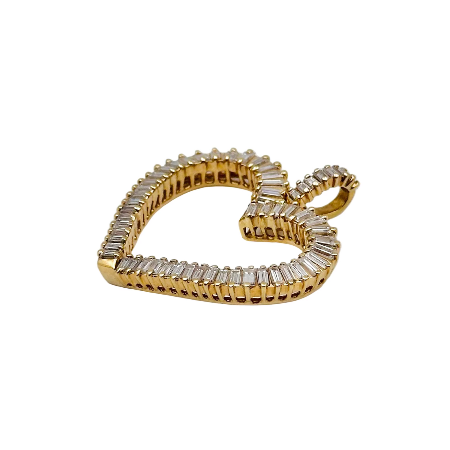 Pendentif Coeur en or jaune et diamants
