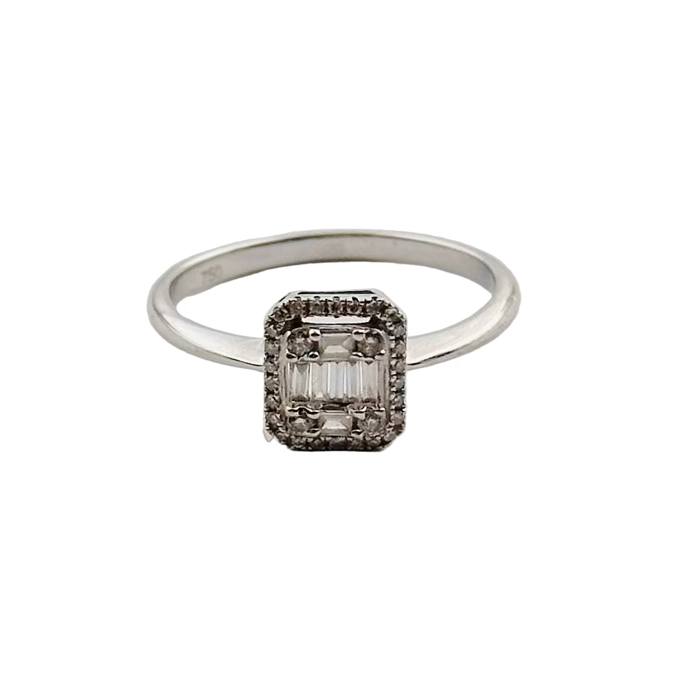 Bague en or blanc et diamants