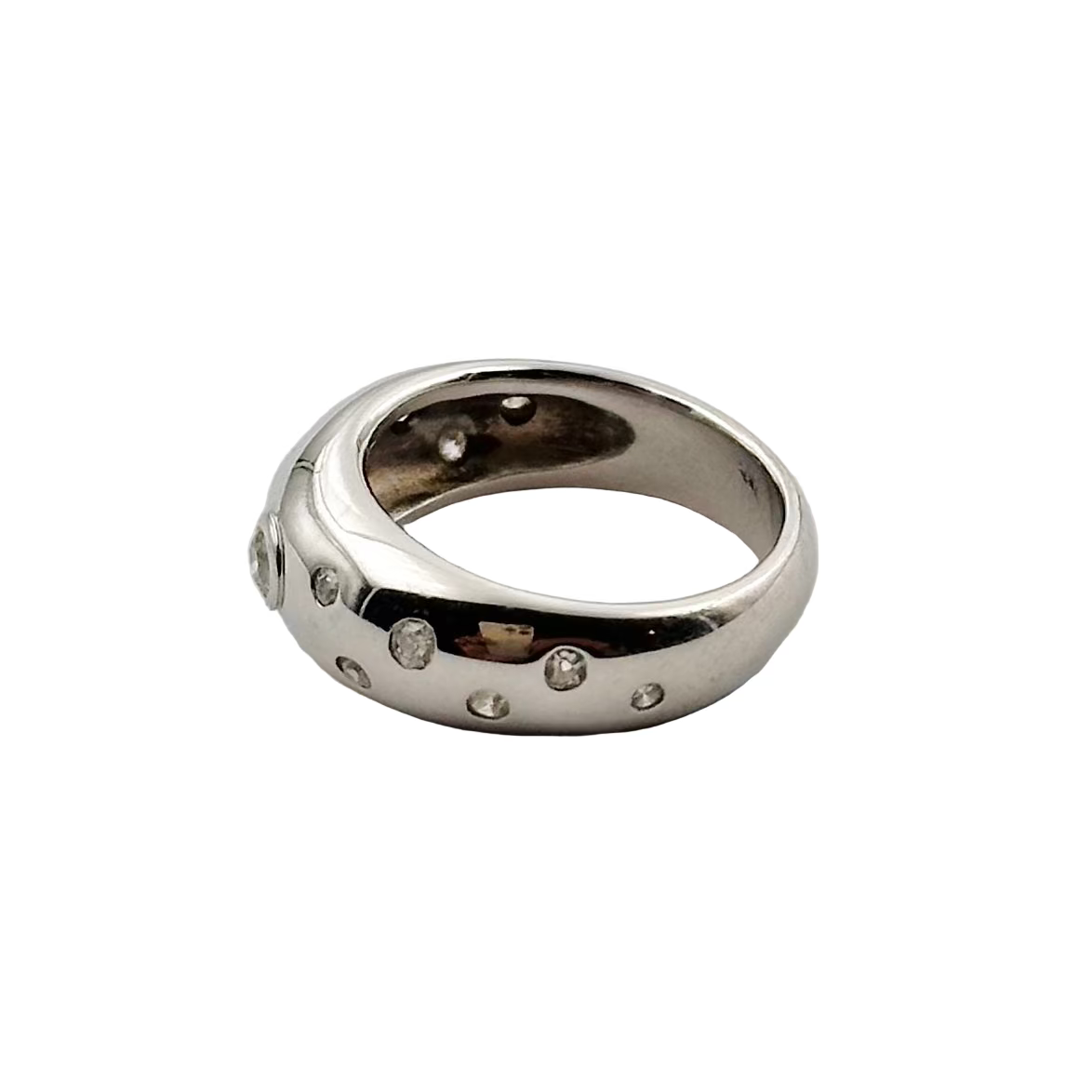 Bague Jonc en or blanc et diamants
