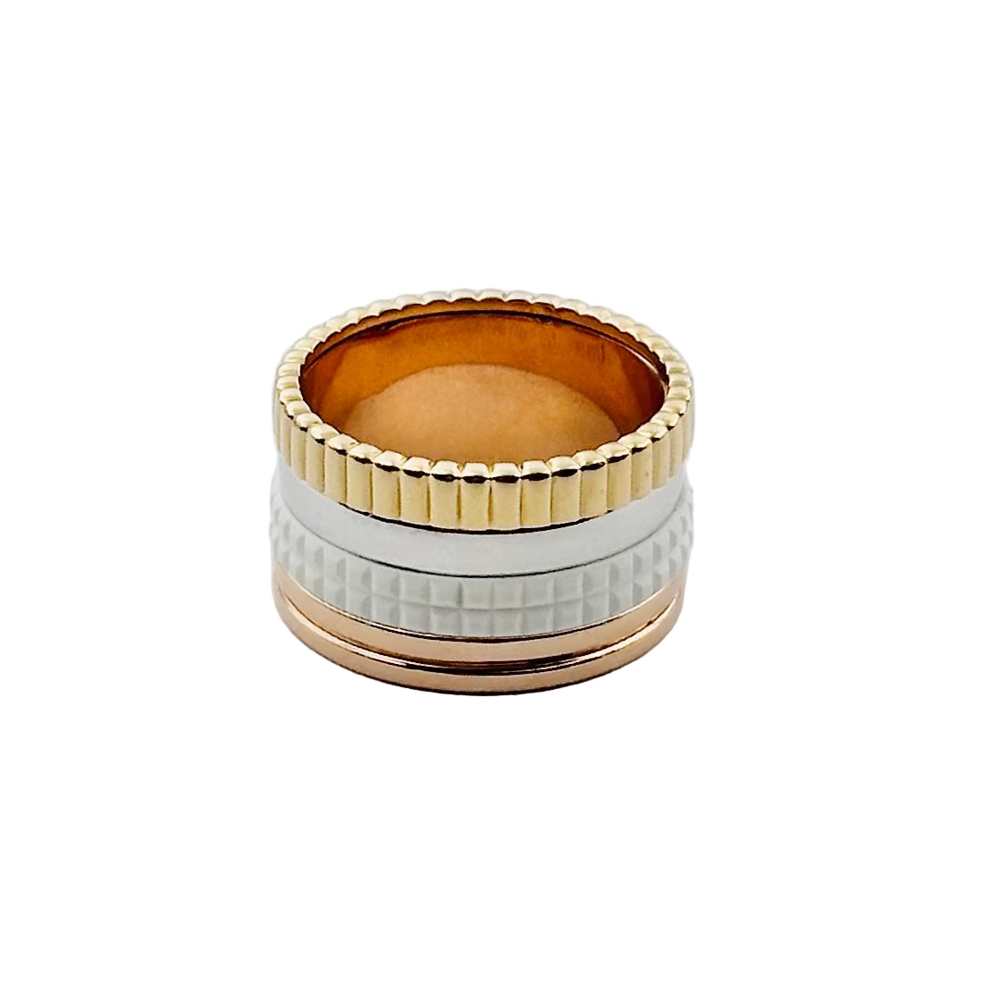 Bague BOUCHERON Quatre White Edition grand modèle en 3 ors et céramique