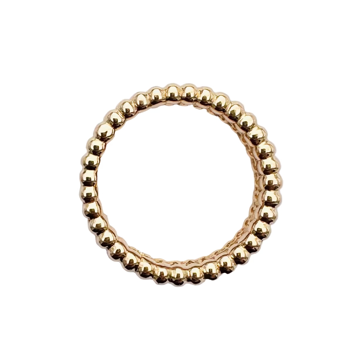 Bague Bandeau VAN CLEEF & ARPELS Perlée en or jaune et diamants