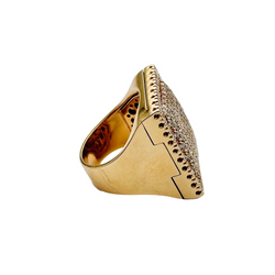 Bague Cocktail interchangeable BIBIGI en or jaune, calcédoine, émeraudes, rubis, saphirs, turquoise et diamants