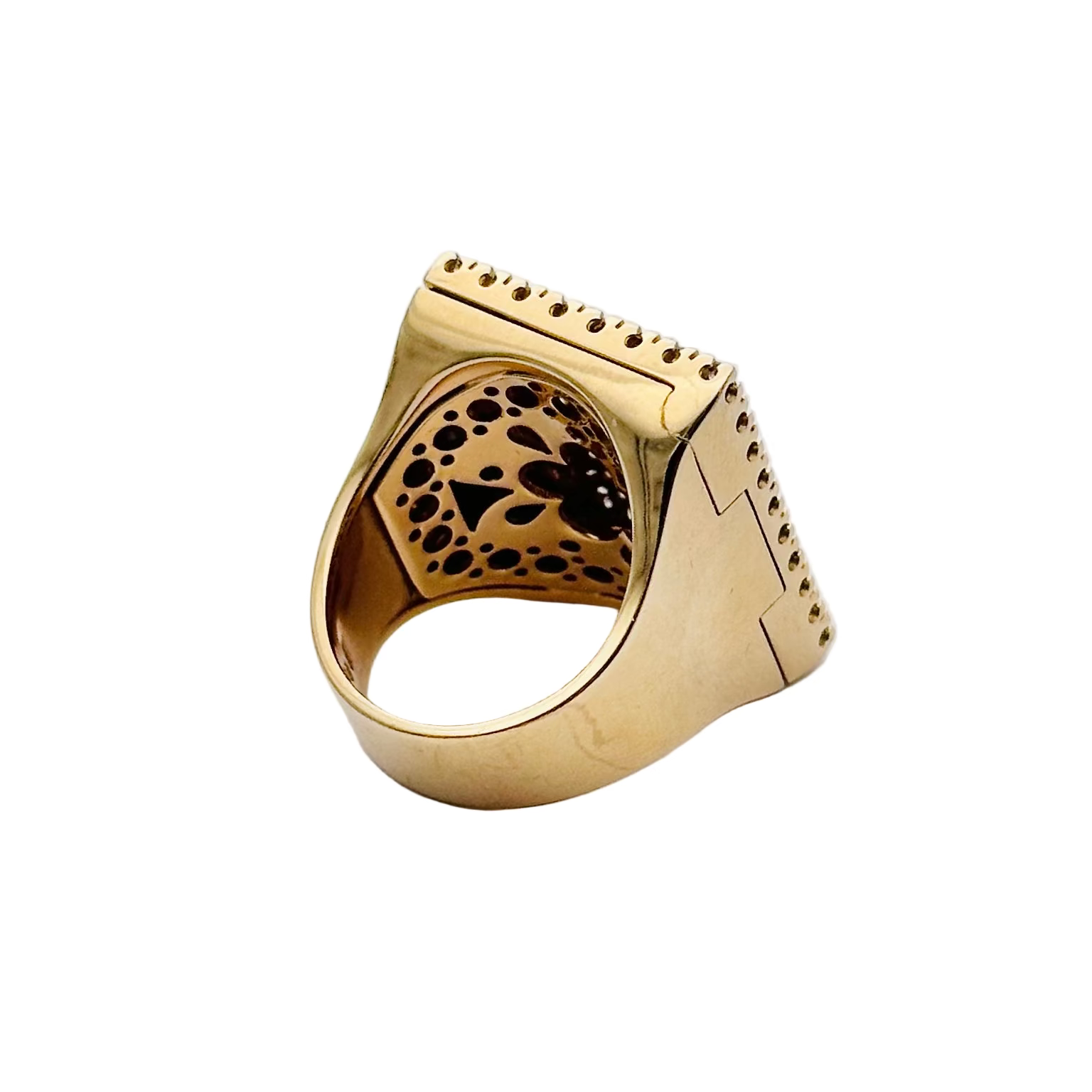 Bague Cocktail interchangeable BIBIGI en or jaune, calcédoine, émeraudes, rubis, saphirs, turquoise et diamants