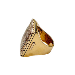 Bague Cocktail interchangeable BIBIGI en or jaune, calcédoine, émeraudes, rubis, saphirs, turquoise et diamants