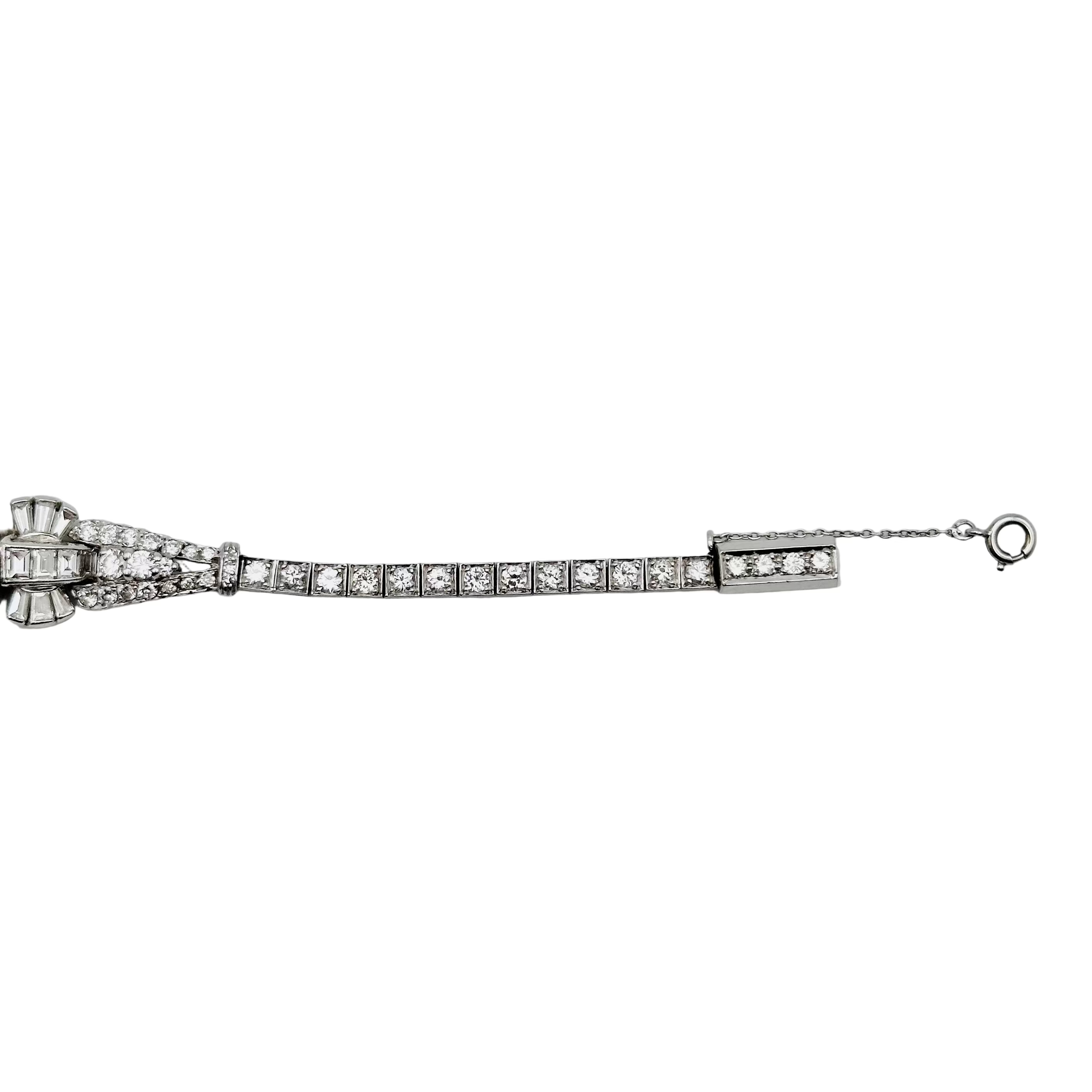 Montre Art déco LONGINES en or blanc, platine et diamants