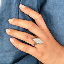 Bague Marquise en or blanc et diamants