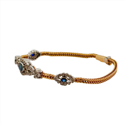Bracelet Napoléon III en or, saphirs et diamants