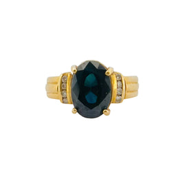 Bague en or jaune saphir et diamants