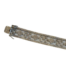 Bracelet manchette tissé or gris
