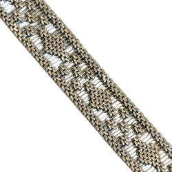 Bracelet manchette tissé or gris
