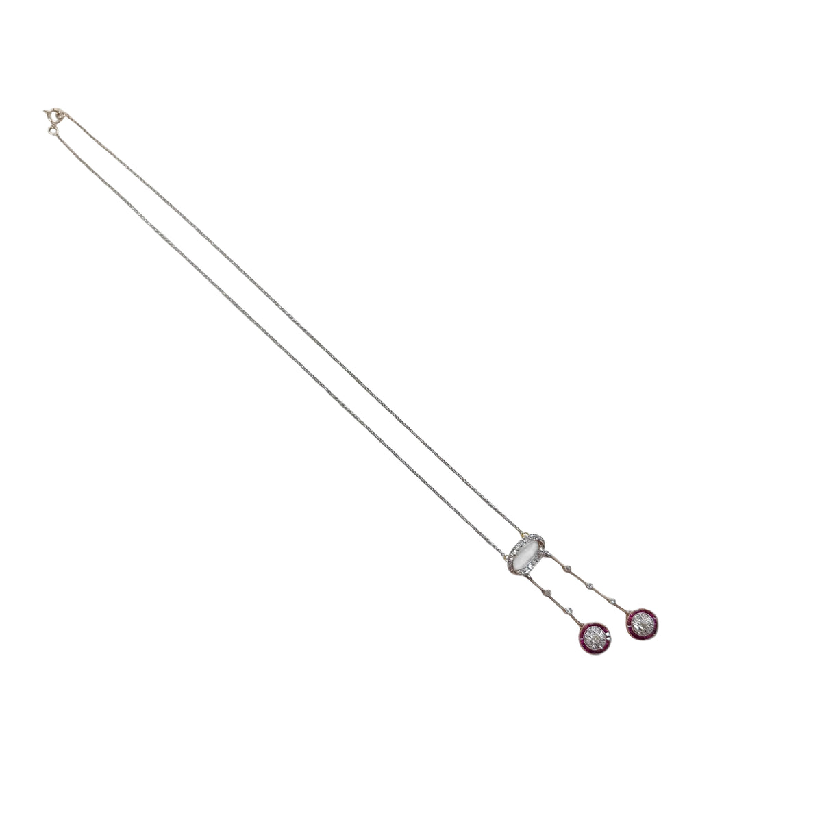 Collier négligé diamants et rubis
