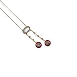 Collier négligé diamants et rubis